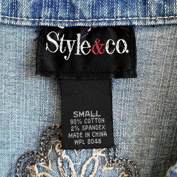Style & Co | Beaded Jean Jacket | Size: Small - Picture 4 of 8